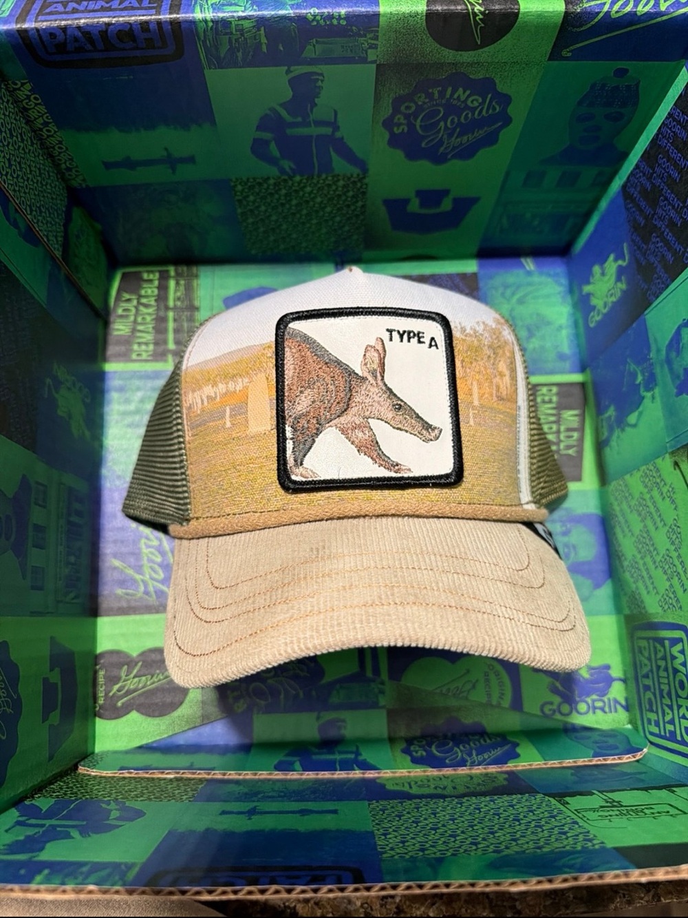 Goorin Bros Trucker Hat Patch Aardvark “Type A” NWT